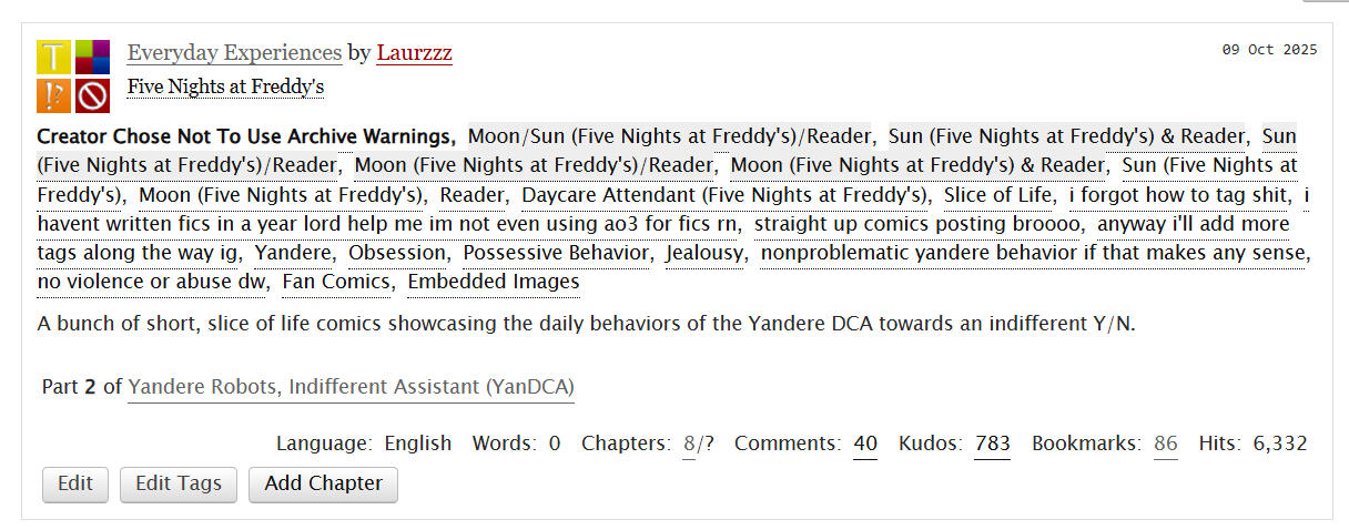 YanDCA Everyday Experiences Comics Collection (Yandere AU for the Daycare Attendant - Link Embedded in Image)