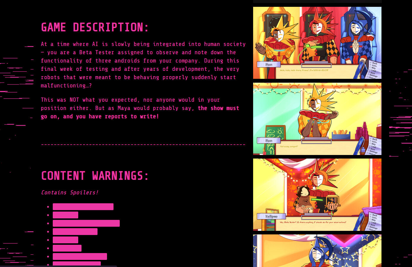 Automated Love Obsession (My First VN! - Link Embedded in Image)